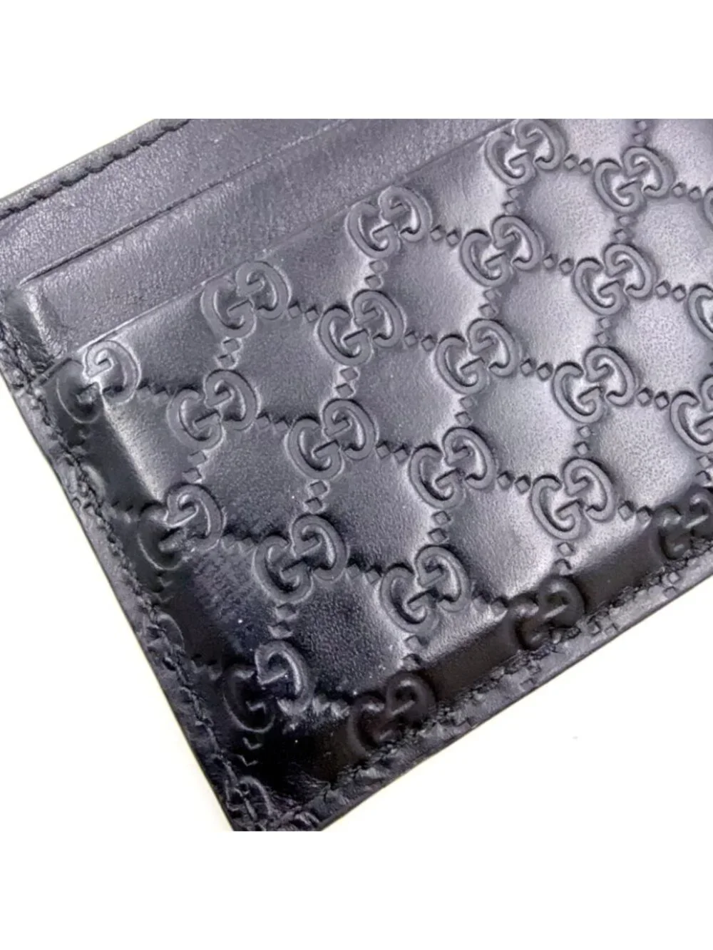 Gucci Micro Guccissima Leather Black Card Case - Picture 6 of 13